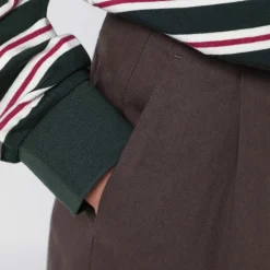 Discount Double Plisseret Bred Chino Slacks Dame Bukser