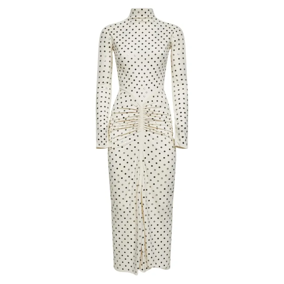 Clearance Draped Fluid Strass Jersey Dress Dame Kjoler