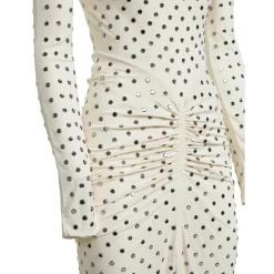 Clearance Draped Fluid Strass Jersey Dress Dame Kjoler