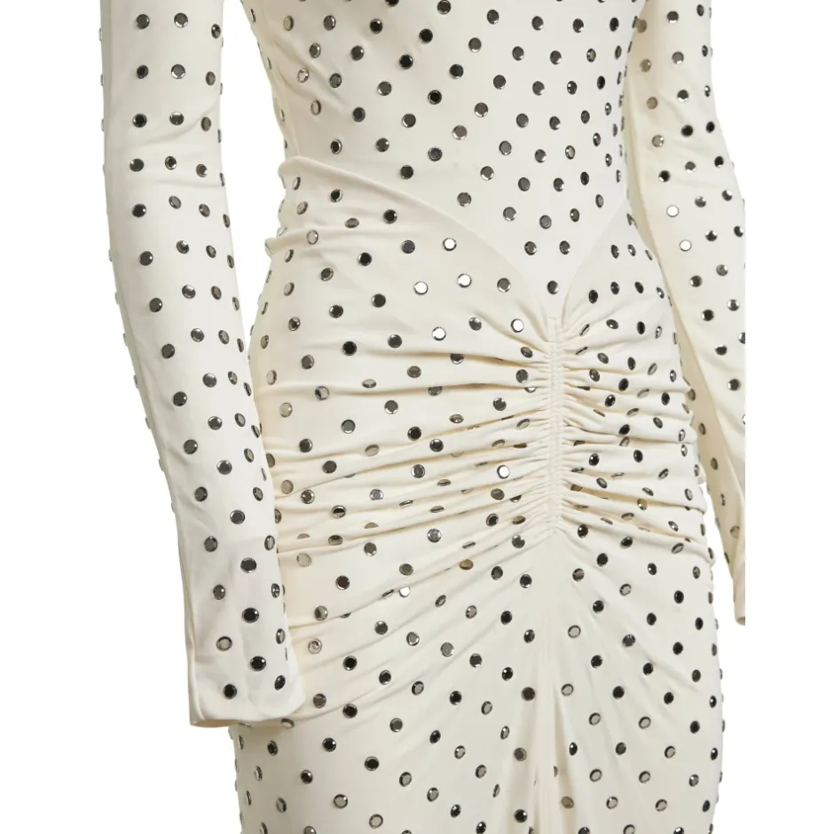 Clearance Draped Fluid Strass Jersey Dress Dame Kjoler