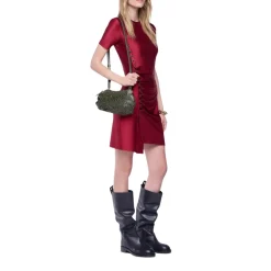 New Draperet Mini Kjole i Jersey Dame Kjoler
