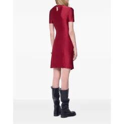 New Draperet Mini Kjole i Jersey Dame Kjoler