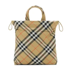 Sale Drawstring Check Tote Børn Tasker