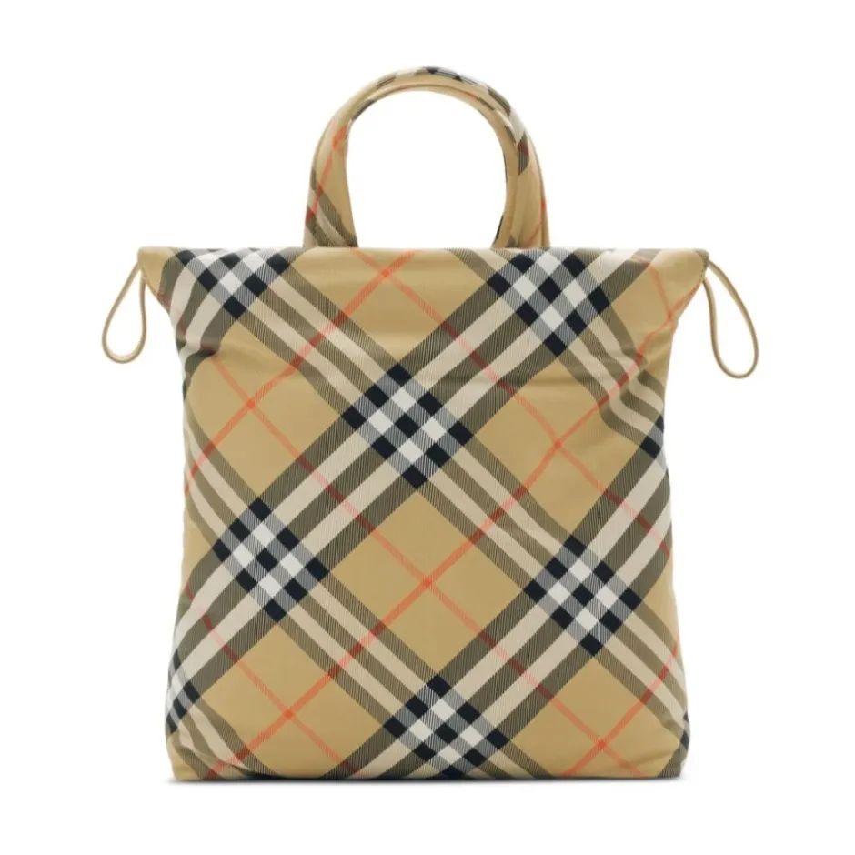 Sale Drawstring Check Tote Børn Tasker