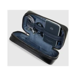 Sale Electronic cord pouch in leather with mouse pocket Dame Toilettasker