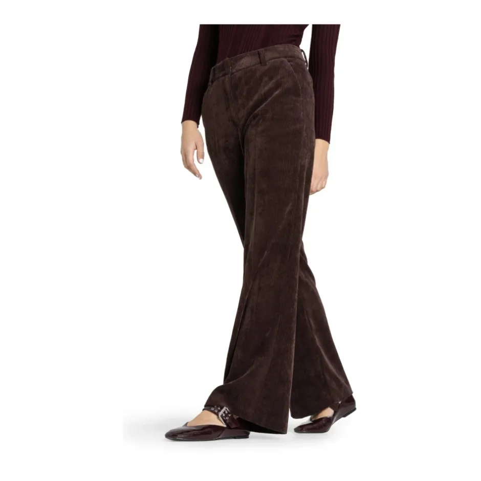 Outlet Elegant Corduroy Amelie Bukser Kaffe Dame Bukser