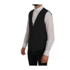 Clearance Elegant Gr Vest med Striber Jakkesæt