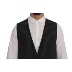 Clearance Elegant Gr Vest med Striber Jakkesæt
