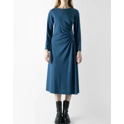 Best Elegant Midi Kjole med Bådhals Dame Kjoler