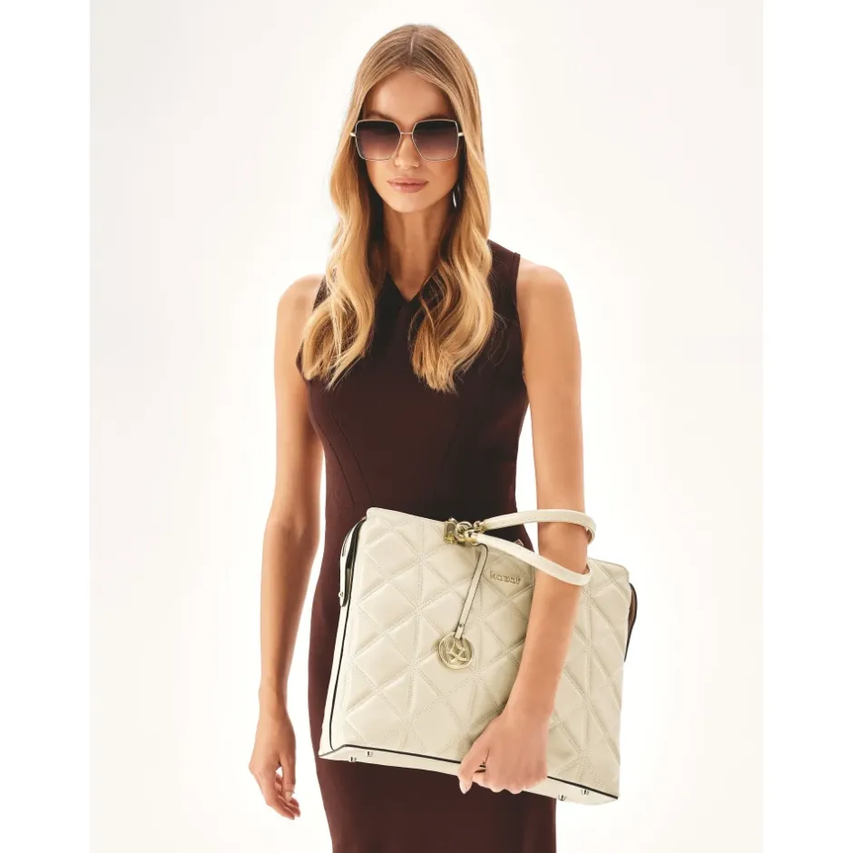 Elegant quiltet lædertaske Dame Laptop Tasker