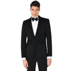 Outlet Elegant Uld Smoking Tuxedo Jakkesæt
