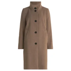 New Elegant uldfrakke med krave Dame Frakker