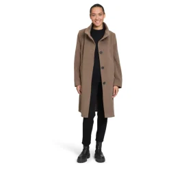 New Elegant uldfrakke med krave Dame Frakker