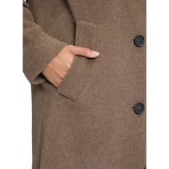 New Elegant uldfrakke med krave Dame Frakker