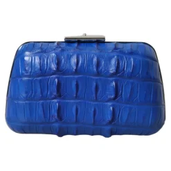 Online Elektrisk Bl Crocodile Lder Clutch Dame Clutch