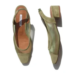 Clearance Elli Mesh-Panelled Slingback Suede Pumps Dame Pumps|Stiletter