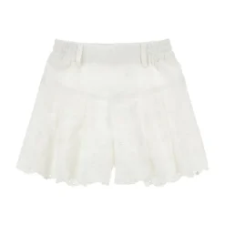 Best Embroidered Eyelet Pleated Shorts Børn Underdele