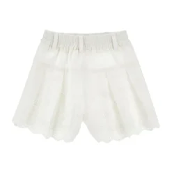 Best Embroidered Eyelet Pleated Shorts Børn Underdele