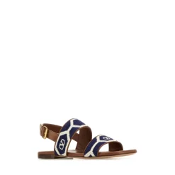 Clearance Embroidered Fabric Vlogo Signautre Sandaler Dame Sandaler