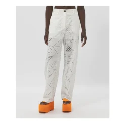 Hot Eyelet-Detail Trousers Dame Bukser