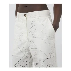 Hot Eyelet-Detail Trousers Dame Bukser