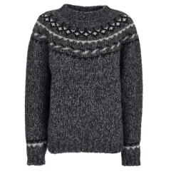 Sale Fair Isle Crew Neck Sweater Dame Striktrøjer & Sweatere