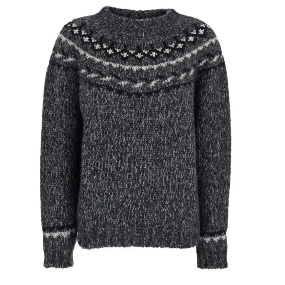 Sale Fair Isle Crew Neck Sweater Dame Striktrøjer & Sweatere