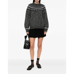 Sale Fair Isle Crew Neck Sweater Dame Striktrøjer & Sweatere