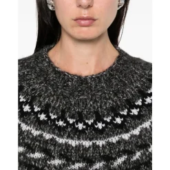 Sale Fair Isle Crew Neck Sweater Dame Striktrøjer & Sweatere