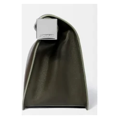 Sale Firkantet Rund Clutch Taske Mørk Khaki Dame Clutch