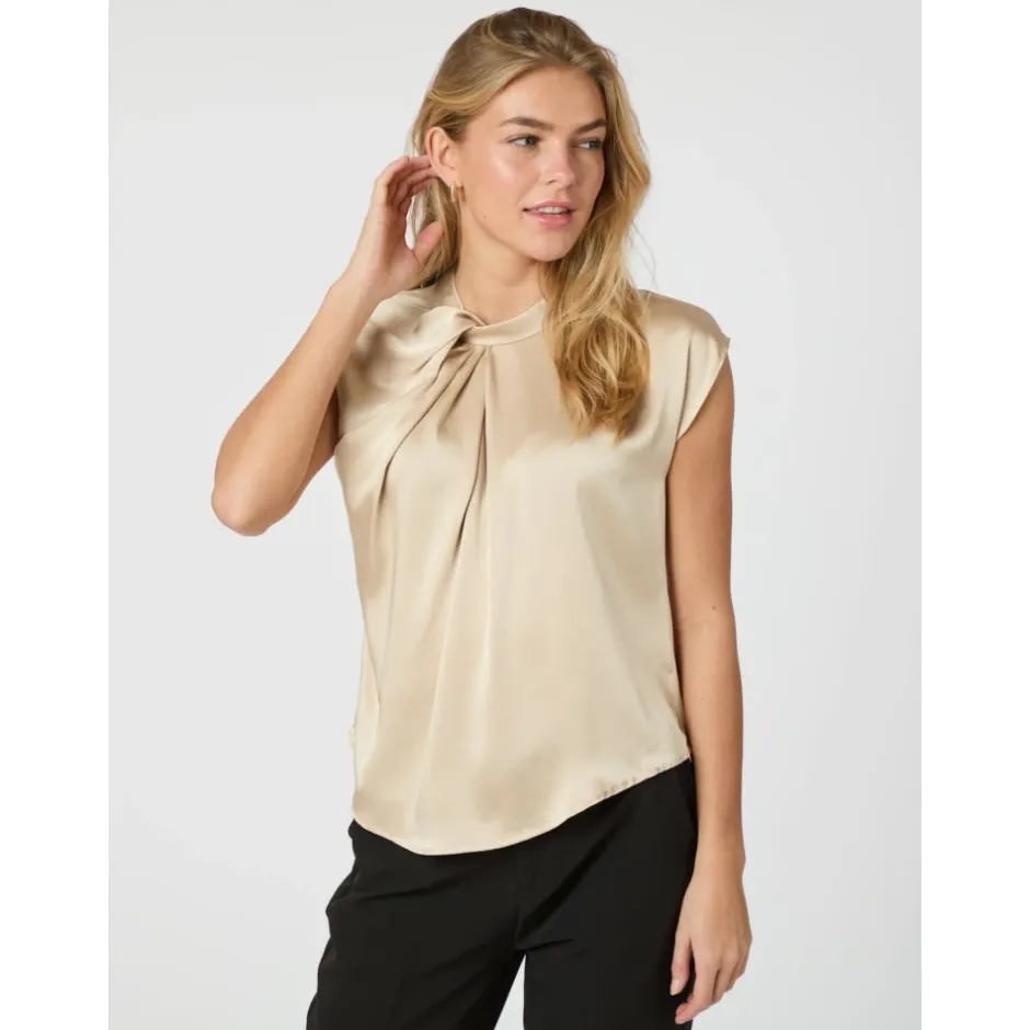 Online Fleur Drapy Satin Bluse Dame Bluser & Skjorter