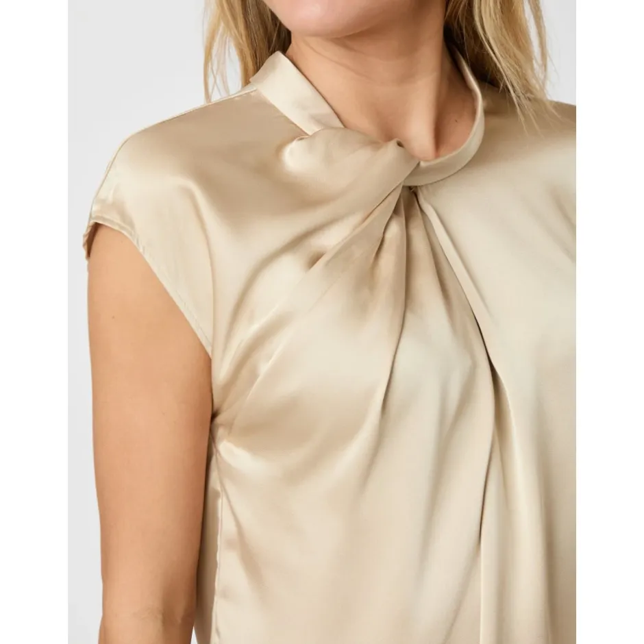 Online Fleur Drapy Satin Bluse Dame Bluser & Skjorter