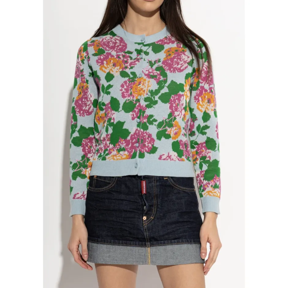 Online Floral Embellished Cardigan Dame Striktrøjer & Sweatere