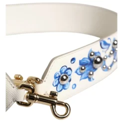 Clearance Floral Læder Skulderrem med Nitter Dame Tilbehør Til Tasker