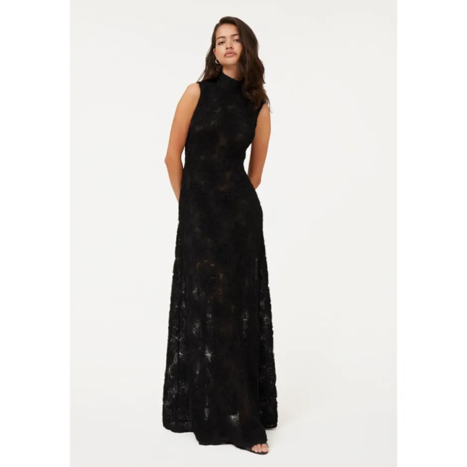 Online Floral Mesh Maxi Kjole Dame Kjoler