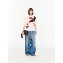 Outlet Flower Intarsia Sweater Dame Striktrøjer & Sweatere