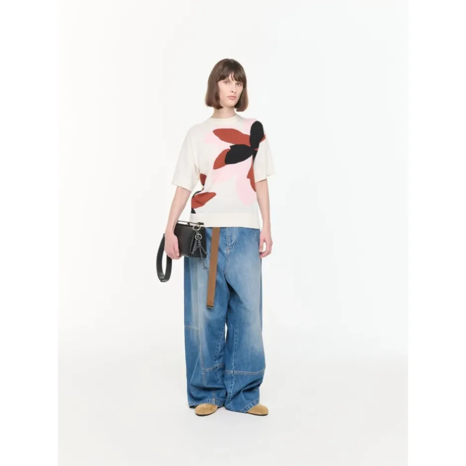 Outlet Flower Intarsia Sweater Dame Striktrøjer & Sweatere