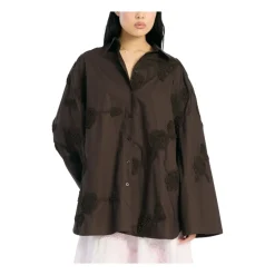 New Flower Oversized Shirt Dame Bluser & Skjorter