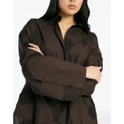 New Flower Oversized Shirt Dame Bluser & Skjorter