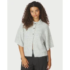 Outlet Fluffy Knit Cardigan Dame Striktrøjer & Sweatere