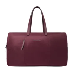 Clearance Foldable duffel bag for women in fabric and leather pocket for Smart Tracker Dame Rejsetasker