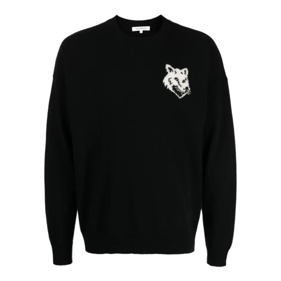 Sale Fox Head Intarsia Logo Sweater Sweatshirts