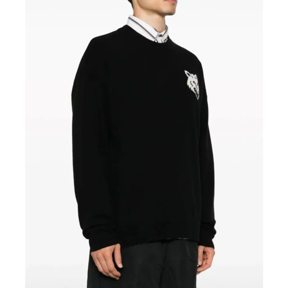 Sale Fox Head Intarsia Logo Sweater Sweatshirts