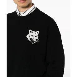 Sale Fox Head Intarsia Logo Sweater Sweatshirts
