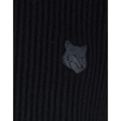Online Fox Head Wool Ribbed Polo Sweater Strik