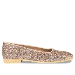 Best Funklende Glitter Ballerina - Multi Glitter / Sand Dame Ballerina Sko