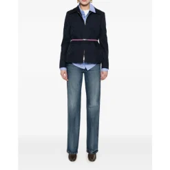 Discount GG Cotton Gabardine Zip Jacket Dame Jakker