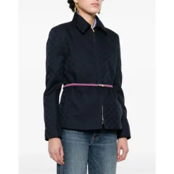 Discount GG Cotton Gabardine Zip Jacket Dame Jakker