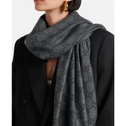 Best GG Jacquard Pattern Strikket Halstørklæde Dame Tørklæder