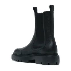 New Ginny Flade Læderstøvler med Bred Læg Dame Chelsea Boots